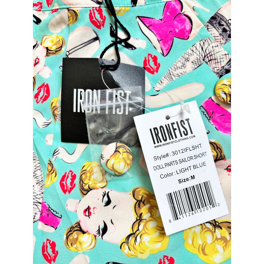 Iron Fist Doll Parts Sailor Shorts Womens M Pinup Retro Print NWT - Picture 2 of 8